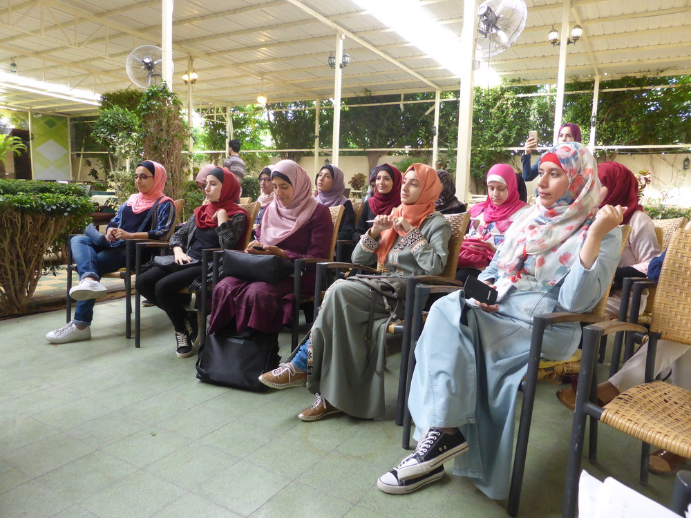 Some of the amazing women taking part in the Gaza Sky Geeks bootcamp