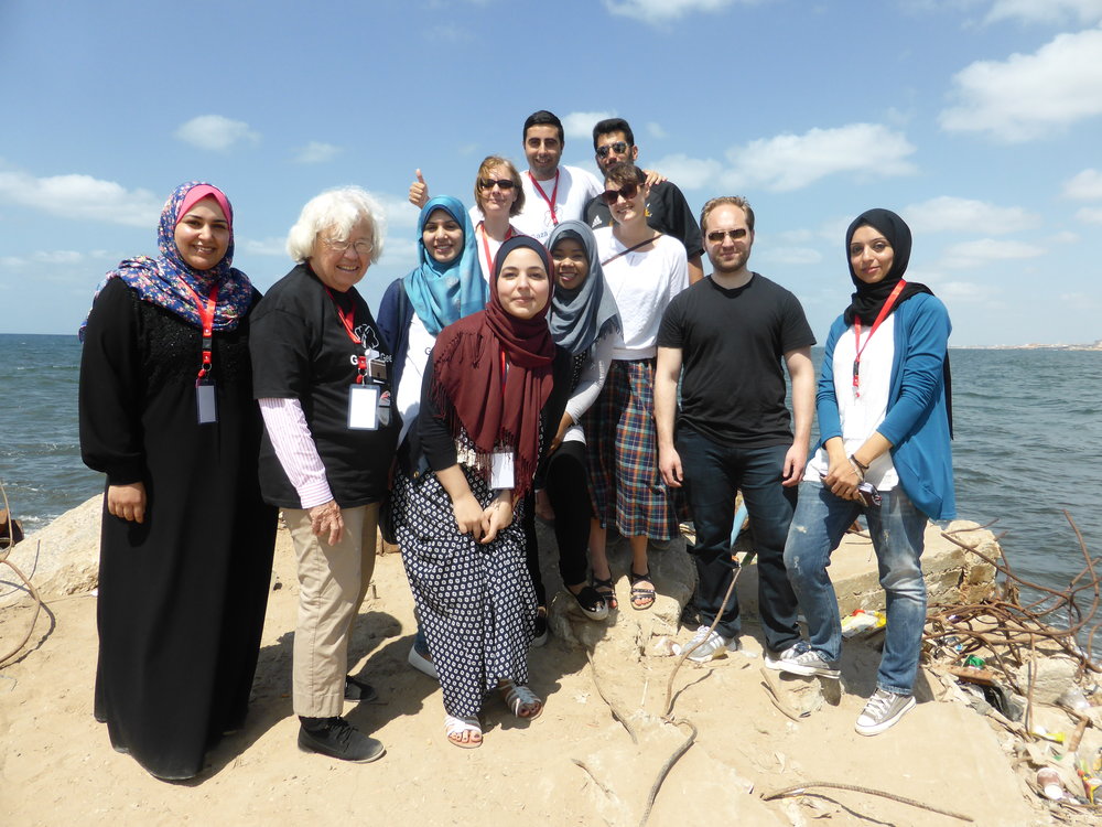 Mentors (Sabine, Elizabeth, Dario, Joe and me) with Heba, and some of our incredible interpreters.